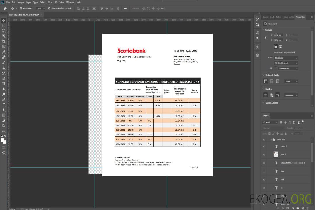 Déclaration de la Guyana Bank of Nova Scotia template Déclaration de la Guyana Bank of Nova Scotia template